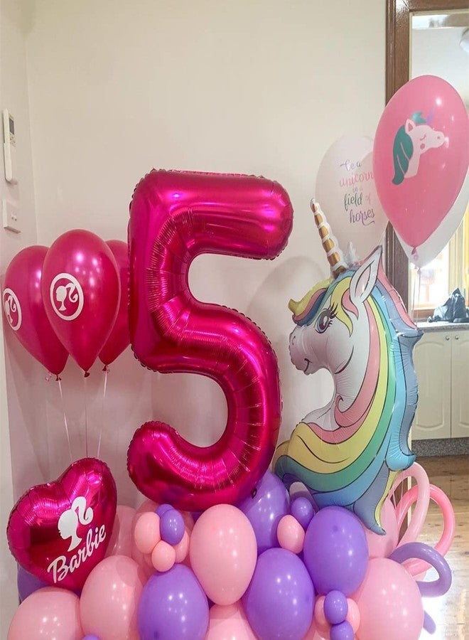 BBPOOL 5 Balloon Number Hot Pink 5 Birthday Balloon 40 inch Foil Mylar Large 5 Balloon Numbers for Birthday Party Anniversary Festival - Image 5